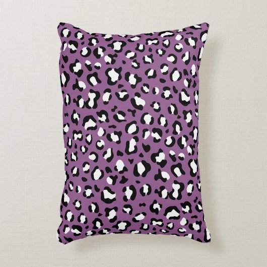 ヒョウ柄、ヒョウ模様、紫ヒョウ アクセントクッション (正面(垂直))
