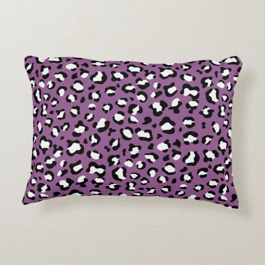 ヒョウ柄、ヒョウ模様、紫ヒョウ アクセントクッション (裏面)