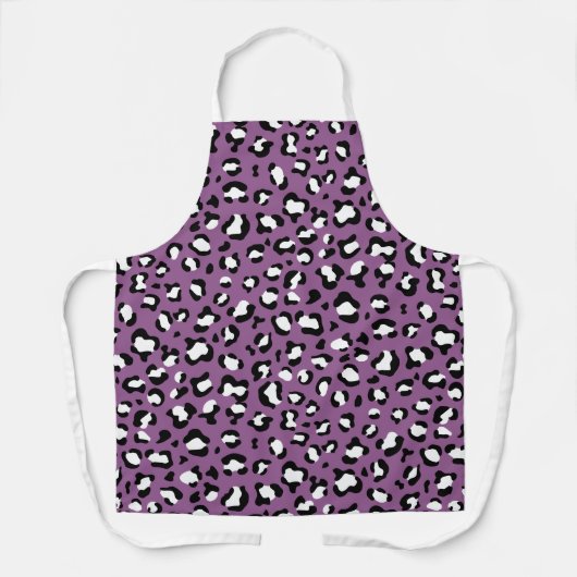 ヒョウ柄、ヒョウ模様、紫ヒョウ エプロン (正面)