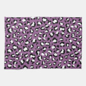 ヒョウ柄、ヒョウ模様、紫ヒョウ キッチンタオル (横)