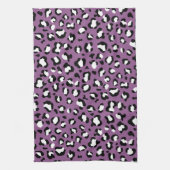 ヒョウ柄、ヒョウ模様、紫ヒョウ キッチンタオル (縦)