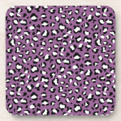 ヒョウ柄、ヒョウ模様、紫ヒョウ コースター (正面)