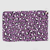 ヒョウ柄、ヒョウ模様、紫ヒョウ ゴルフタオル (横)
