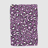 ヒョウ柄、ヒョウ模様、紫ヒョウ ゴルフタオル (正面)