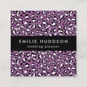 ヒョウ柄、ヒョウ模様、紫ヒョウ スクエア名刺 (正面)