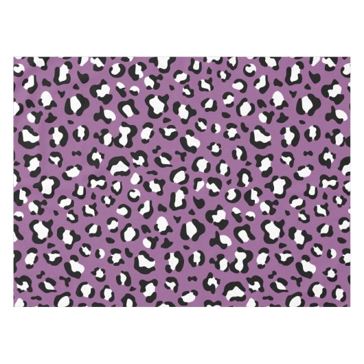 ヒョウ柄、ヒョウ模様、紫ヒョウ テーブルクロス (正面(横))