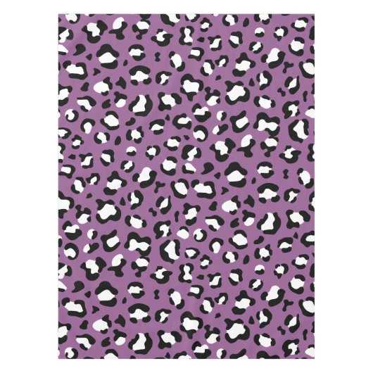 ヒョウ柄、ヒョウ模様、紫ヒョウ テーブルクロス (正面)
