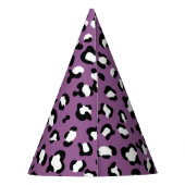 ヒョウ柄、ヒョウ模様、紫ヒョウ パーティーハット (裏面)