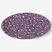 ヒョウ柄、ヒョウ模様、紫ヒョウ ペーパープレート (アングル)