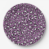 ヒョウ柄、ヒョウ模様、紫ヒョウ ペーパープレート (正面)