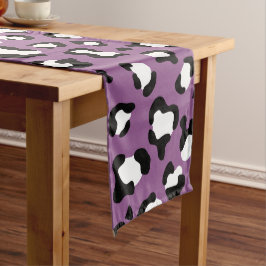 ヒョウ柄、ヒョウ模様、紫ヒョウ ミディアムテーブルランナー