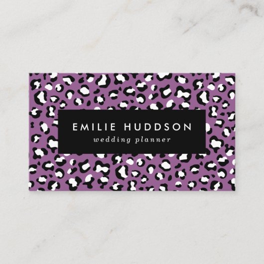ヒョウ柄、ヒョウ模様、紫ヒョウ 名刺 (正面)
