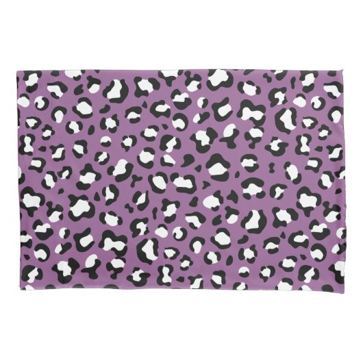 ヒョウ柄、ヒョウ模様、紫ヒョウ 枕カバー (正面)