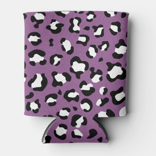 ヒョウ柄、ヒョウ模様、紫ヒョウ 缶クーラー (正面)
