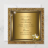 ヒョウ柄&ヒール50素晴らしい金ゴールド 招待状 (裏面)