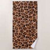 ヒョウ柄 ビーチタオル (正面)