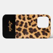ヒョウ柄 ファー 名入れ 名前入り Case-Mate iPhoneケース (裏面 (横))