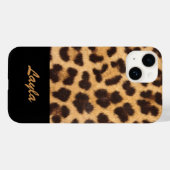 ヒョウ柄 ファー 名前入り Case-Mate iPhoneケース (裏面 (横))