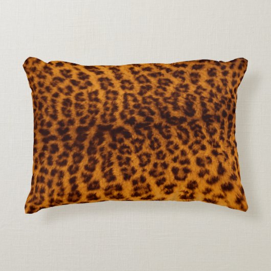 ヒョウ柄 フォト アクセント サラシ 枕 アクセントクッション (正面)