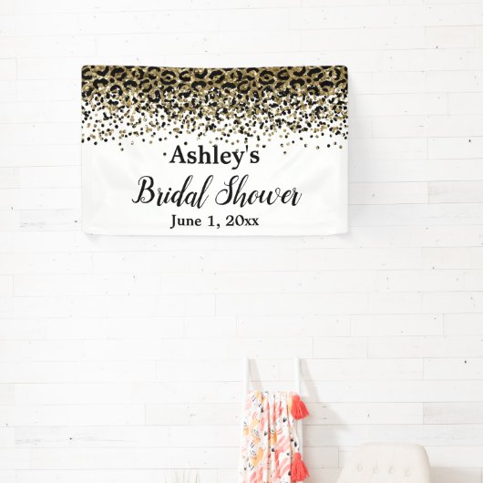 ヒョウ柄 ブライダルシャワー フォトブース プロップ フォトボックス 横断幕 (インサイチュ)