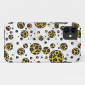 ヒョウ柄 ブラウンとイエロー ポルカドット Case-Mate iPhoneケース (裏面(横))