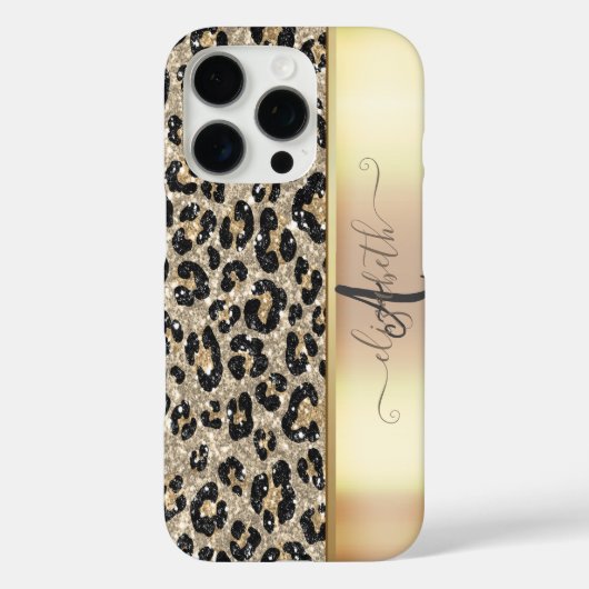 ヒョウ柄 ブラックブロンズ モノグラム Case-Mate iPhoneケース (裏面)
