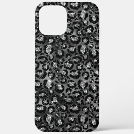 ヒョウ柄 ブラック シルバーグレー iPhone 12 PRO MAX ケース