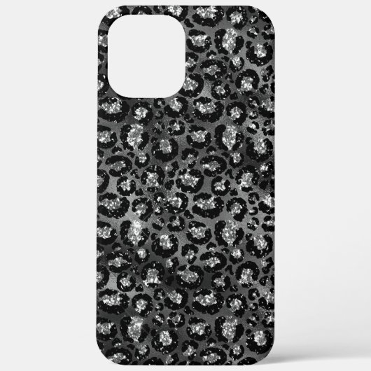 ヒョウ柄 ブラック シルバーグレー Case-Mate iPhoneケース (裏面)