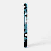 ヒョウ柄+ブルーレオパード+ハート+お名前 iPhone 16ケース (左側面)
