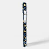 ヒョウ柄 ブルー ゴールド モノグラム Case-Mate iPhoneケース (裏面 / 左)