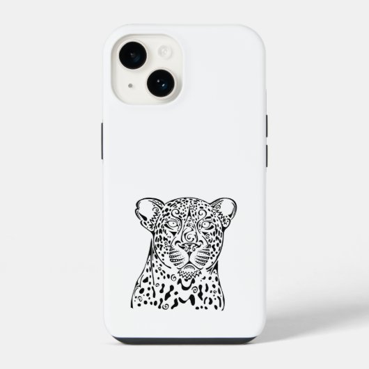 ヒョウ柄「ホサナ」デザイン iPhoneケース (裏面)