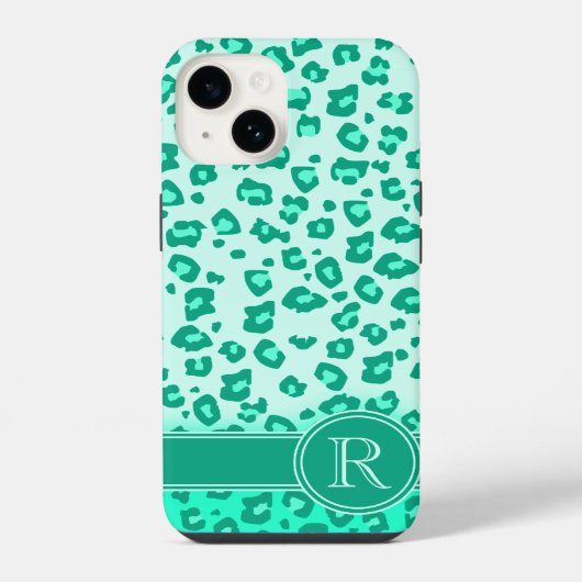 ヒョウ柄 ミント モノグラム iPhone カーゼ iPhoneケース (裏面)