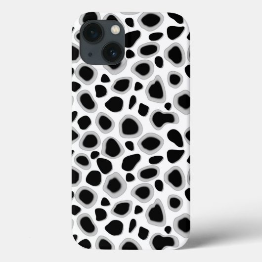 ヒョウ柄 - モノクロ Case-Mate iPhoneケース (裏面)