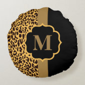 ヒョウ柄 ラウンドクッション (裏面)