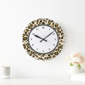 ヒョウ柄 ラージ壁時計 (ホーム)
