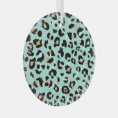ヒョウ柄、動物柄 ガラスオーナメント (正面右)