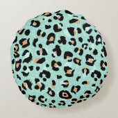 ヒョウ柄、動物柄 ラウンドクッション (裏面)