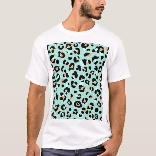 ヒョウ柄、動物柄 Tシャツ (正面)