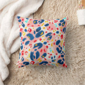 ヒョウ柄：手色彩の鮮やかの水色。 クッション (ブランケット)