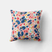 ヒョウ柄:手色彩の鮮やかの水色。 クッション (裏面)