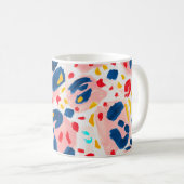 ヒョウ柄：手色彩の鮮やかの水色。 コーヒーマグカップ (正面右)