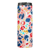 ヒョウ柄:手色彩の鮮やかの水色。 タンブラー (裏面)