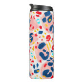 ヒョウ柄:手色彩の鮮やかの水色。 タンブラー (回転右)