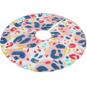 ヒョウ柄：手色彩の鮮やかの水色。 ブラッシュドポリエステルツリースカート (アングル)