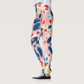 ヒョウ柄：手色彩の鮮やかの水色。 レギンス (左)