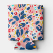 ヒョウ柄：手色彩の鮮やかの水色。 缶クーラー (裏面)