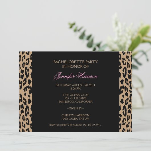 ヒョウ柄 招待状 (スタンド正面)