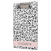 ヒョウ柄,斑点,白黒,あなたの名前 クリップボード (左)