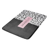 ヒョウ柄，斑点，白黒，あなたの名前 バスマット (アングル)