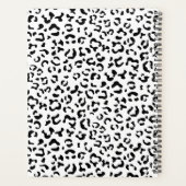 ヒョウ柄，斑点，白黒，あなたの名前 プランナー手帳 (裏面)